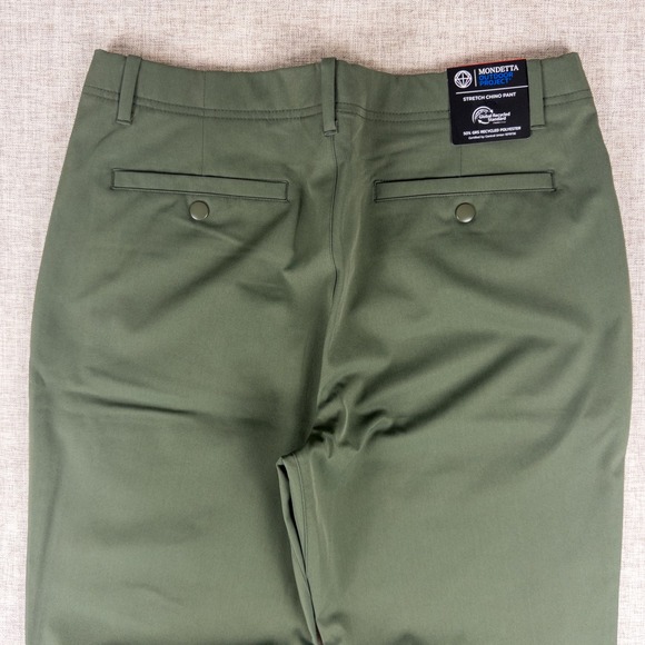 Mondetta Outdoor Project Stretch Chino Pants Men 34x29 Olive Green Tech Travel - Picture 4 of 11